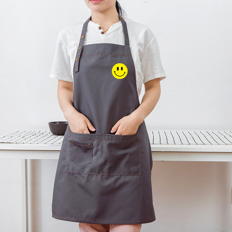 Delantal de trabajo de estilo coreano imprimible LOGO impresión servicio de cocina publicidad fruta café supermercado a prueba de aceite anti-fouling hombres y mujeres