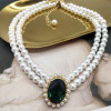 Retro elegant chain for key bag , dress, lace cheongsam, accessory, necklace from pearl, short set