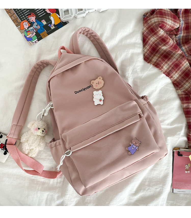 Simple Students Cute School Bag Vintage Soft Backpack display picture 48