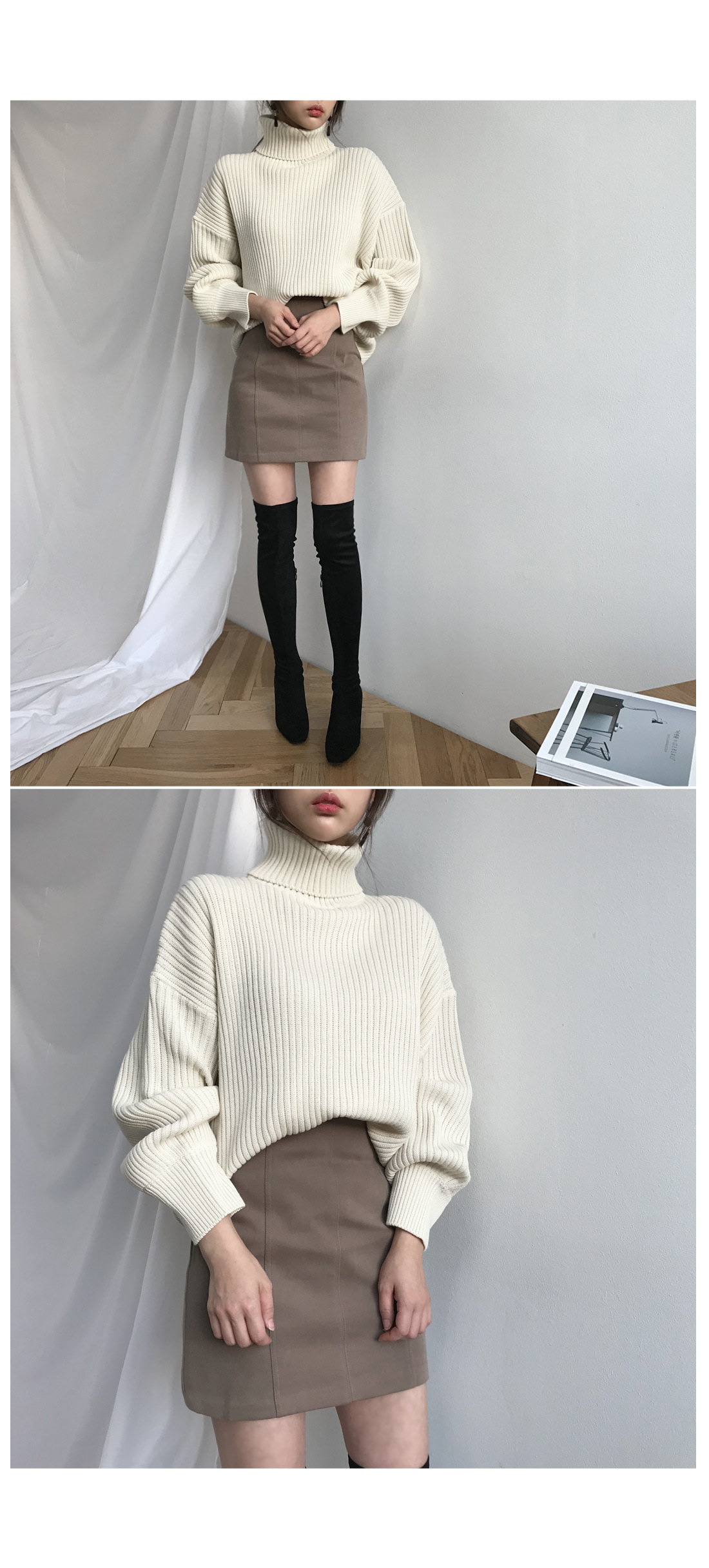 新款纯色高领毛衣女 韩版宽松chic针织打底衫跨境慵懒风上衣