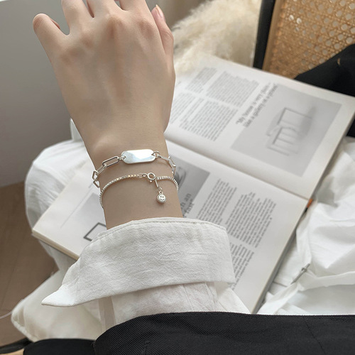 Bracelet for women ins niche design simple cold style 925 silver Korean version personalized student hand jewelry trend