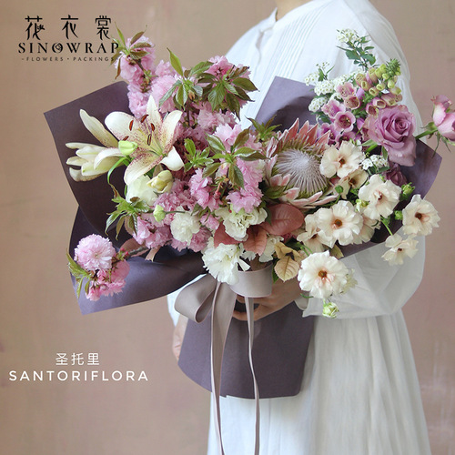 New flower clothes product Fenghua series solid color roll waterproof paper with good toughness Korean flower packaging bouquet material