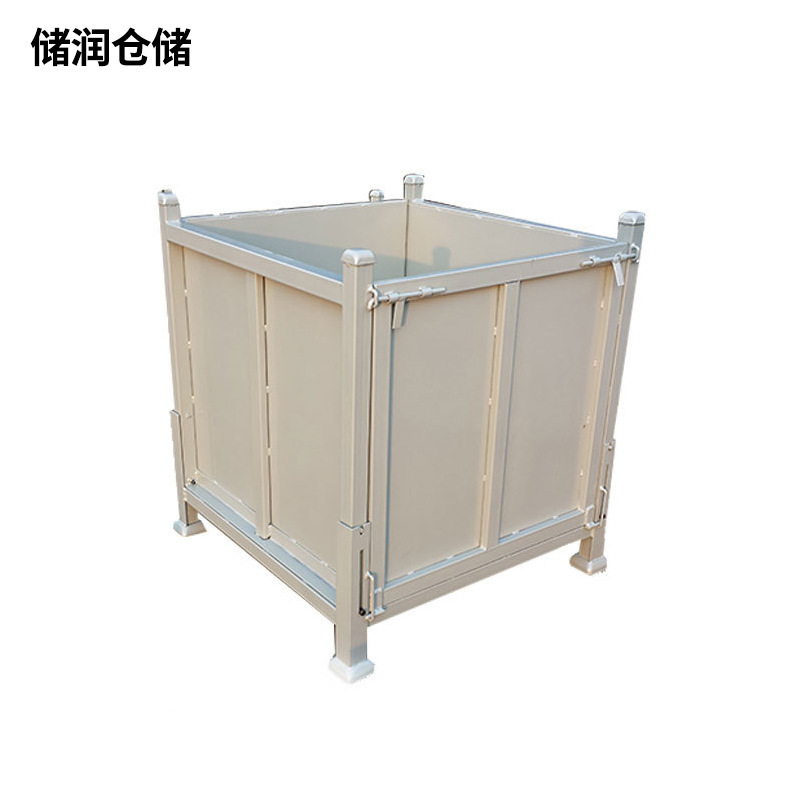 重型可堆加叠加金属箱 可折叠便携金属料箱 加厚仓储金属箱五金箱