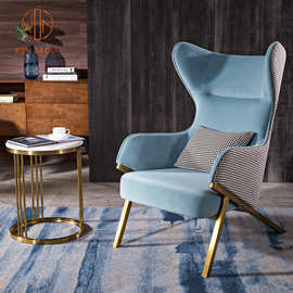 北欧风格家具轻奢设计师椅子高背单人沙发ins老虎椅 网红懒人沙发