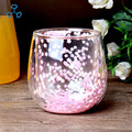 日式浪漫花朵双层玻璃杯高硼硅耐高温水杯清新可爱果汁杯牛奶杯