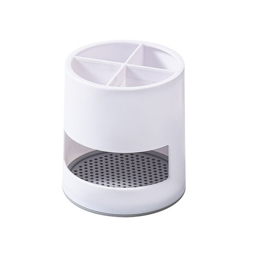 Electric toothbrush holder, bathroom shower shelf, ventilated and draining rack, razor and cosmetic brush compartmented storage rack