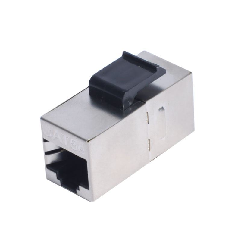 屏蔽五类直通对接模块CAT5E双通 屏蔽五类网络双通模块
