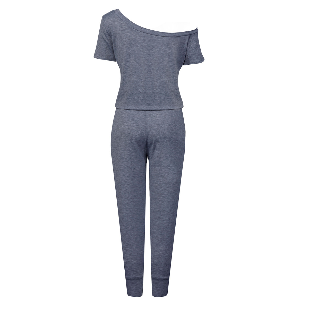 Women's Off-shoulder Jumpsuit With Pockets And Lace-up Details_voghion.com