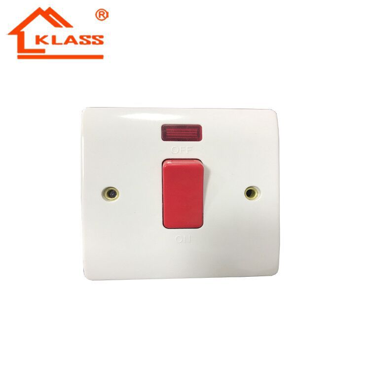 英式外贸出口86型胶木英规墙壁开关小按钮墙壁45a开关带灯 7*7