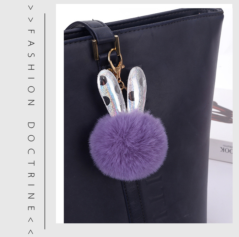 Cartoon Style Bunny Ears Alloy Plush Plating Bag Pendant Keychain display picture 1