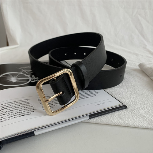 New women's belt square buckle versatile student fashion belt trendy decorative trouser belt supply