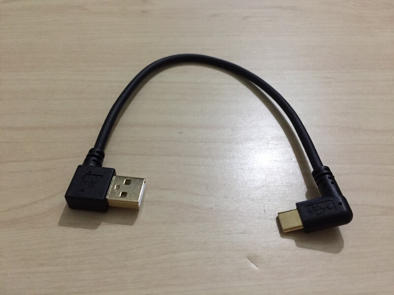 USB male to 3.1 Type C 90 degree side elbow to A male left elbow data charging cable is inserted forward and reverse