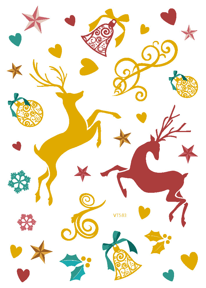 Protección del Medio Ambiente caliente metal tatuaje pegatinas Santa Claus fiesta carnaval personalidad divertida barba tatuaje al por mayor