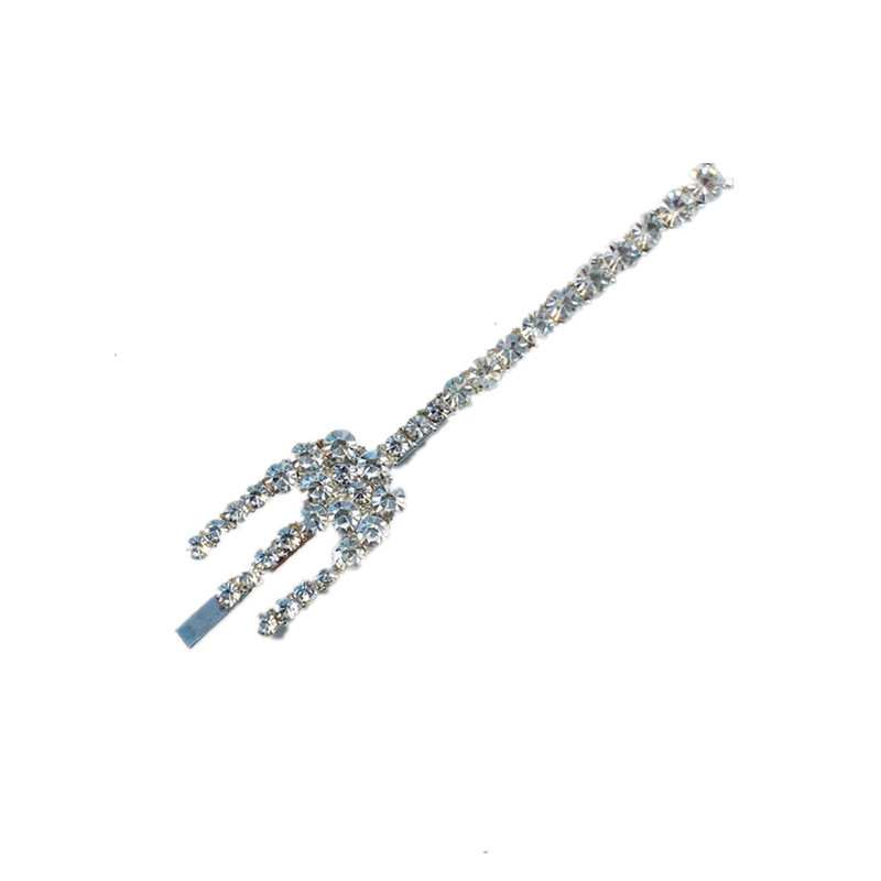 Alloy Diamond-studded Exquisite Fork Fishtail Hairpin display picture 2