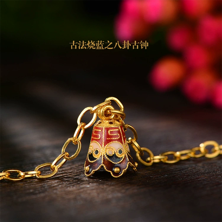 Inherit the ancient method to roast the blue Taiji gossip ancient clock pendant personality model Ping An DIY transport bead accessories girl bracelet