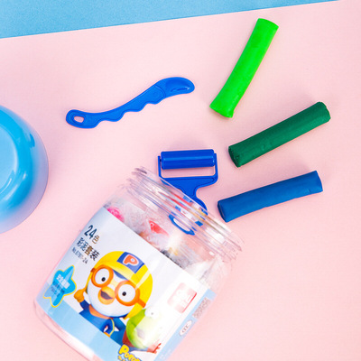 得力(deli)啵乐乐系列24色橡皮泥儿童DIY手工彩泥材料67811-24