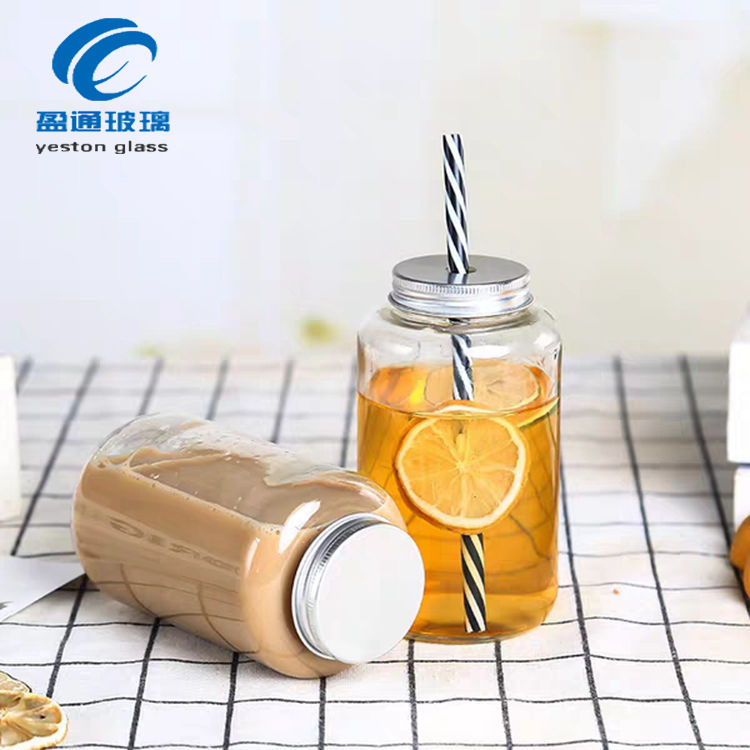 500Ml素匠泰茶瓶网红胖胖瓶奶茶瓶果汁饮料瓶外带打包玻璃瓶空瓶|ms