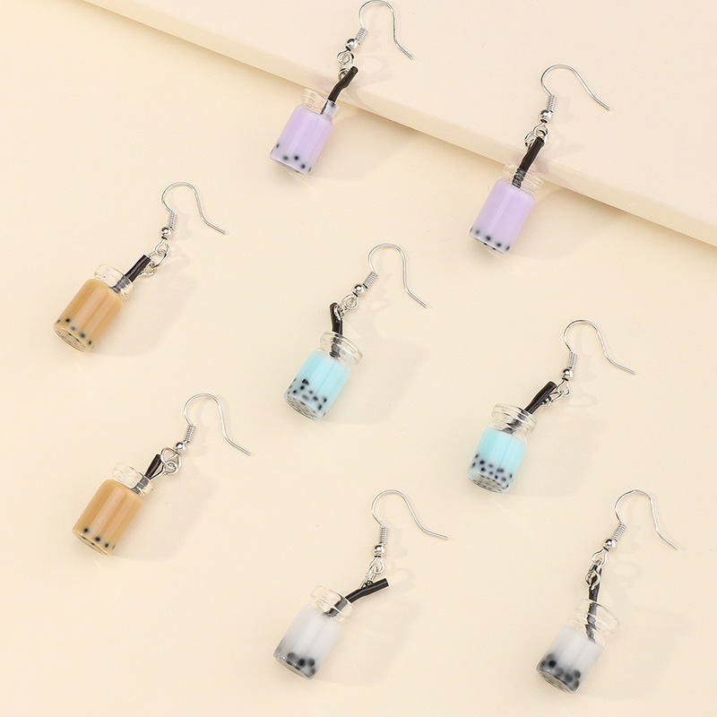 Children’s Milk Tea Candy Color Earrings display picture 13