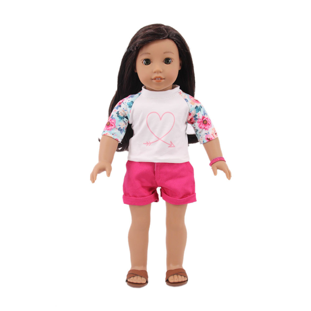 Nuevo 18 pulgadas American Girl Doll accesorios ropa traje 43cm xiafu muñeca vestir juguete fábrica pelo recto