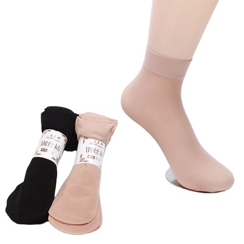 Sheer Thigh High Stockings for Women - Summer and Spring Edition - Neutral Color Satin-Faced Wire-Stretch Socks