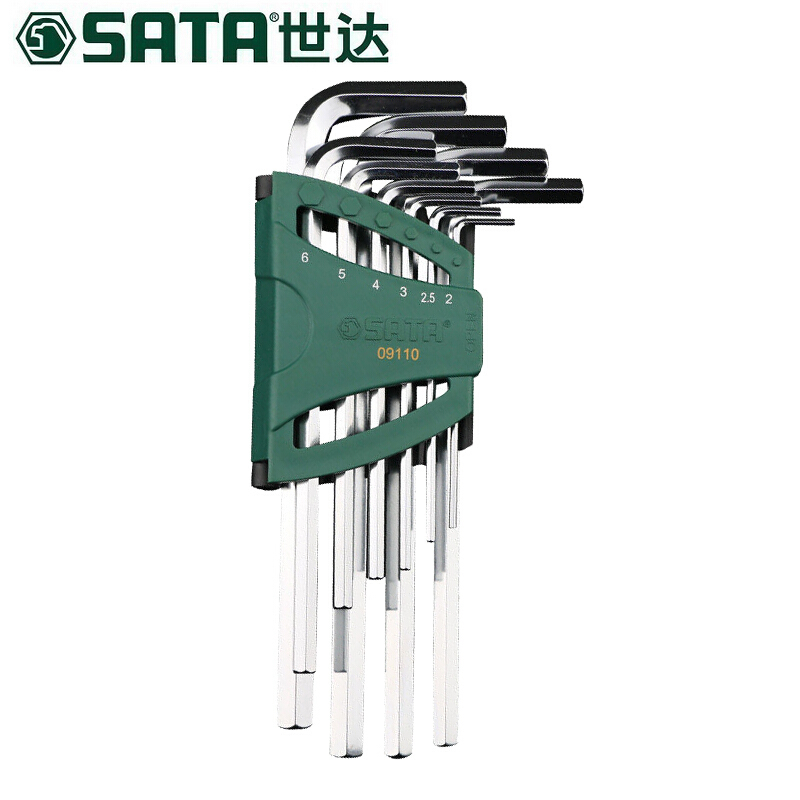 09110加长内六角扳手组套,10件 世达