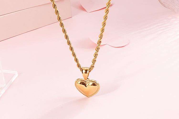 Titanium Steel 18K Gold Plated Heart display picture 3