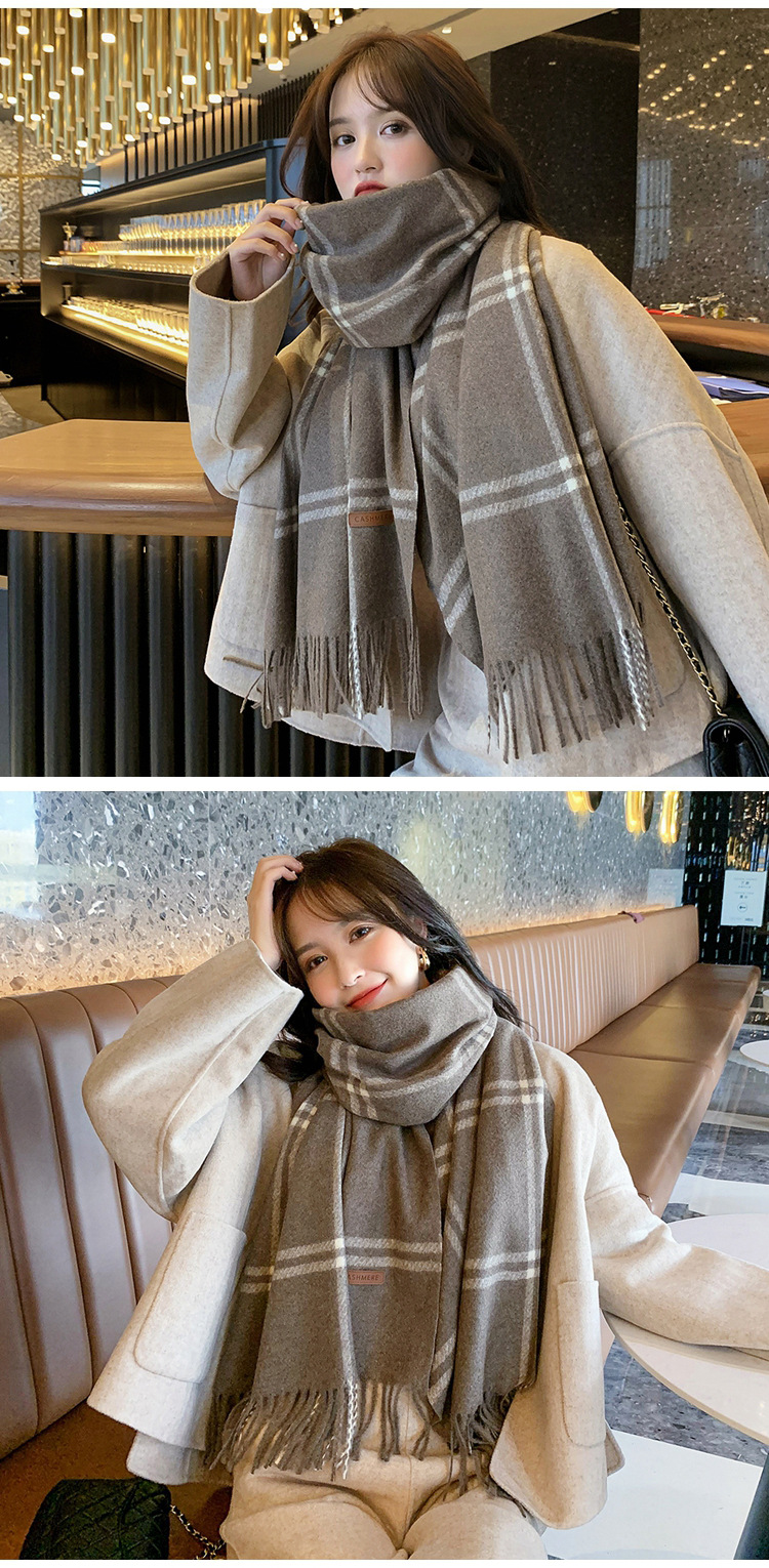 Double-line Plaid Scarf display picture 7