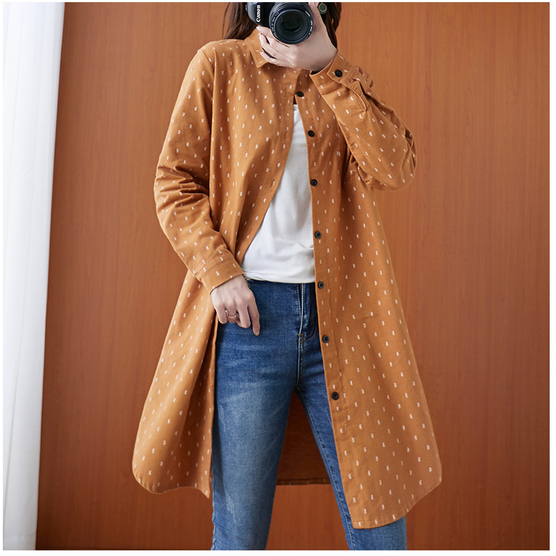 long-sleeved all-match blouse plus size fashionable women's loose shirt NSYF1831