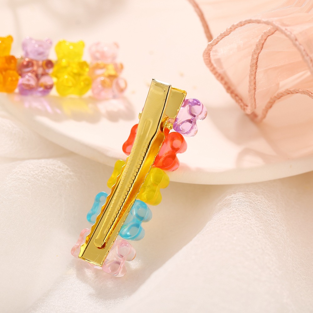 New Jelly Bear Candy Color Hairpin Creative Retro Simple Cheap Hairpin display picture 6