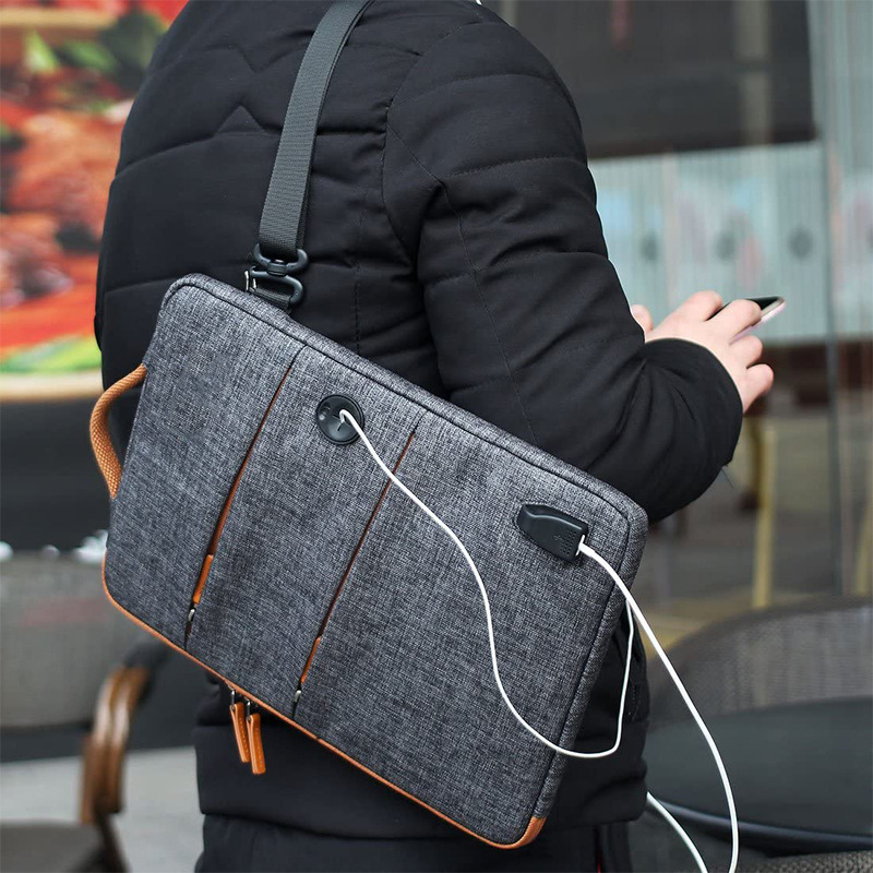 BSCI factory ipad9 tablet storage bag lightweight laptop bag USB charging liner bag protective case