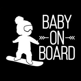 外贸创意划痕贴纸图片BABYONBOARD汽车贴反光贴拉花滑板小孩