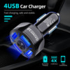 QC3.0 mobile phone fast charge 7A car, light -light vehicle carrier charger 4 port multi -function USB car charging