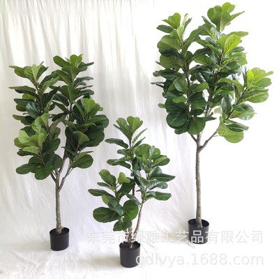 外贸新款 家居假花绿植盆栽软装装饰 仿真琴叶榕库存现货|ru