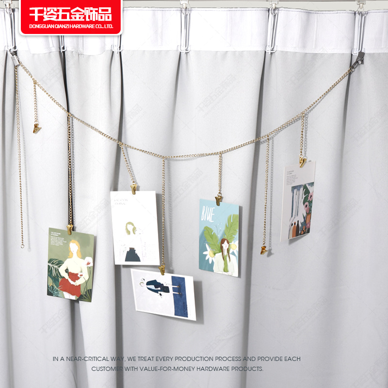 跨境直銷家居裝飾挂件金屬鏈條相片挂飾鐵鏈臥室床頭裝飾鏈可定制