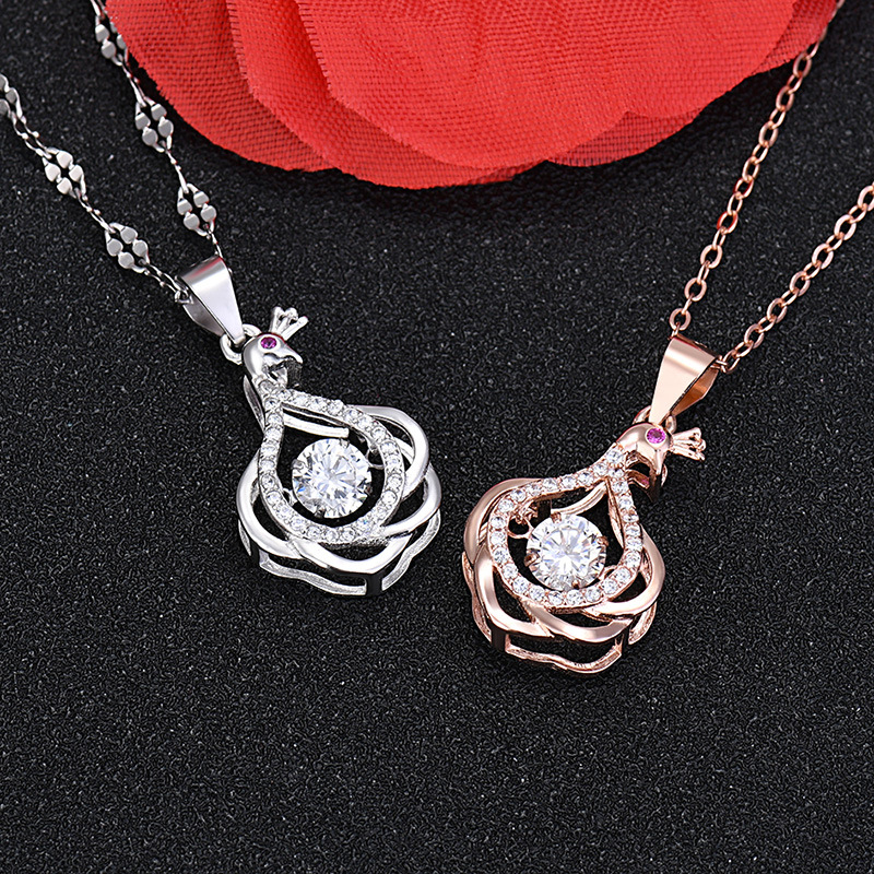 Sterling Silver s925 dance Peacock Smart Necklace Diamond Six awn star Pendant Five-pointed star Korean Edition have cash less than that is registered in the accounts clavicle