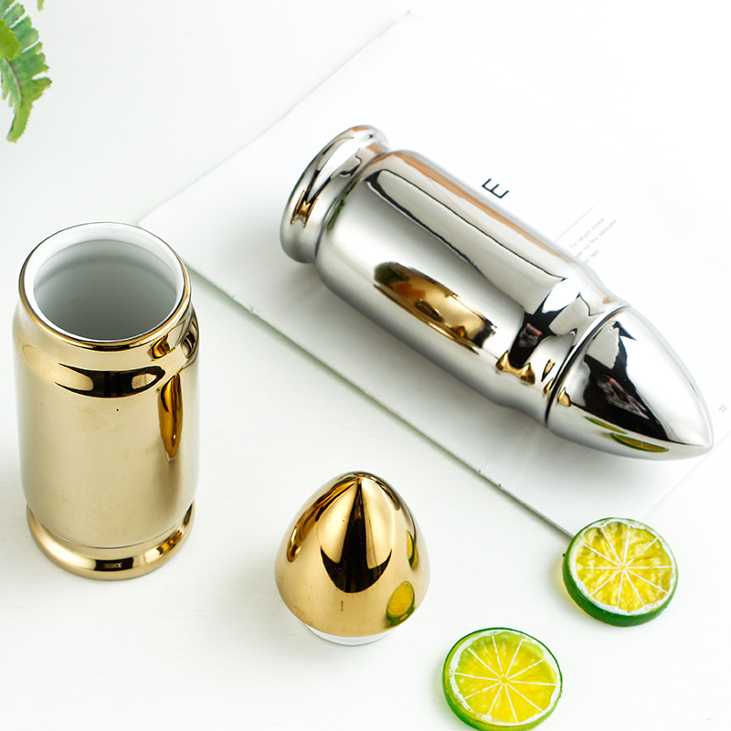 600ML时尚个性子弹杯陶瓷马克杯火箭形陶瓷杯多功能杯LOGO杯