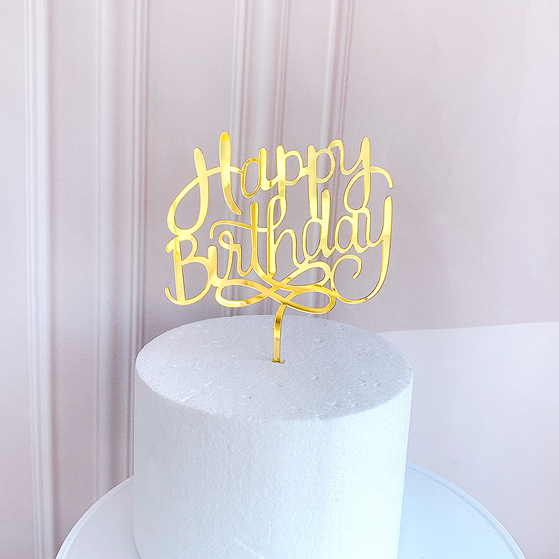 New golden single-layer acrylic birthday...