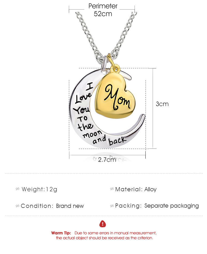 new moon love letters fashion trend alloy necklace  wholesale