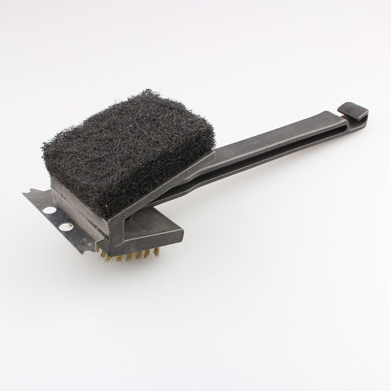 Parrilla de barbacoa al aire libre cepillo de limpieza mango PP cepillo de alambre de cobre cepillo de alambre de hoja de acero herramienta de barbacoa cepillo Amazon