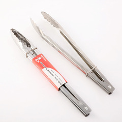 Home Kitchen Food Tongs Baking Tool Heat-Resistant Tongs Restaurant Self-Service Roast Meat Tongs Outdoor BBQ Stainless Steel Tongs