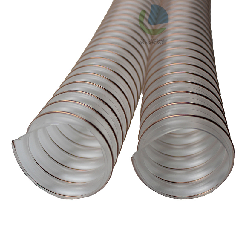 厂家直销PU聚氨酯钢丝管 PU钢丝软管 PU聚氨酯风管 透明钢丝软管