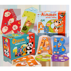 小侯鳥數字字母拼圖寶寶兒童玩具送禮生日禮物廠家直銷