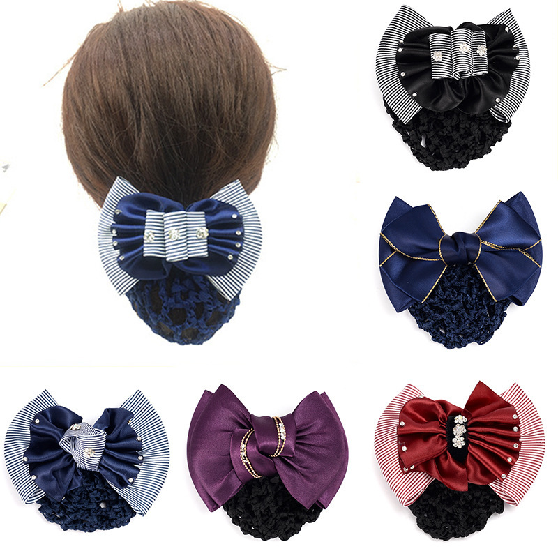 Bank nurse hair flower female hotel work professional hair net stewardess hair pocket hair flower coil hair clip hair accessories net pocket Bank nurse hair flower female hotel work professional hair net stewardess hair pocket hair flower coil hair clip hair accessories net pocket