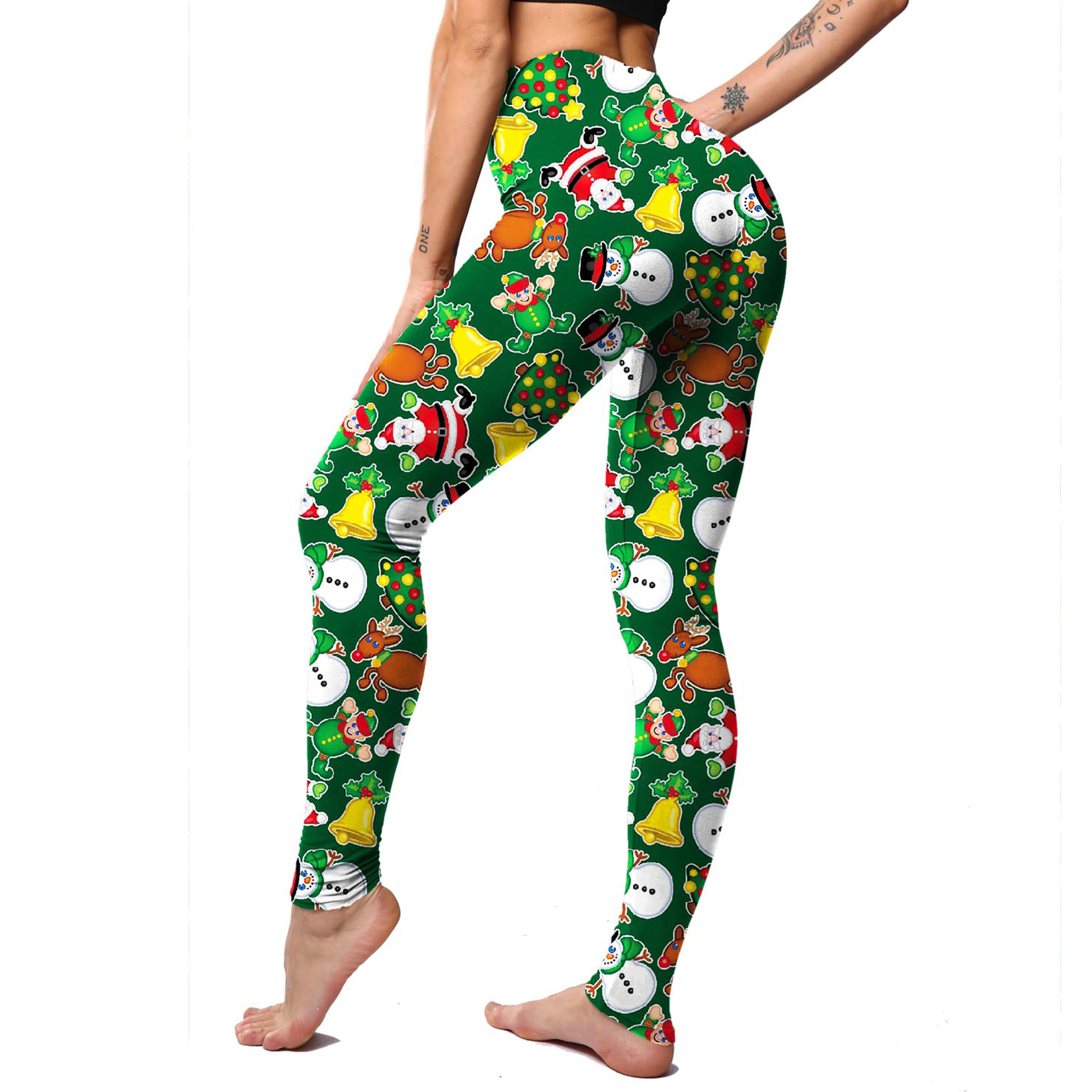 182g Weight Ankle-Length Pants Length Spandex, Polyester Fabric Type High Waist Waist Line Leggings Pants Type Stretchy Elasticity Daily Occasion Breathable Function Skinny Fit Type Christmas Festival Snowflake Pattern Winter, Autumn Season Women'S Gender Simple Style Style Women'S Daily Simple Style Snowflake Ankle-Length Leggings 28