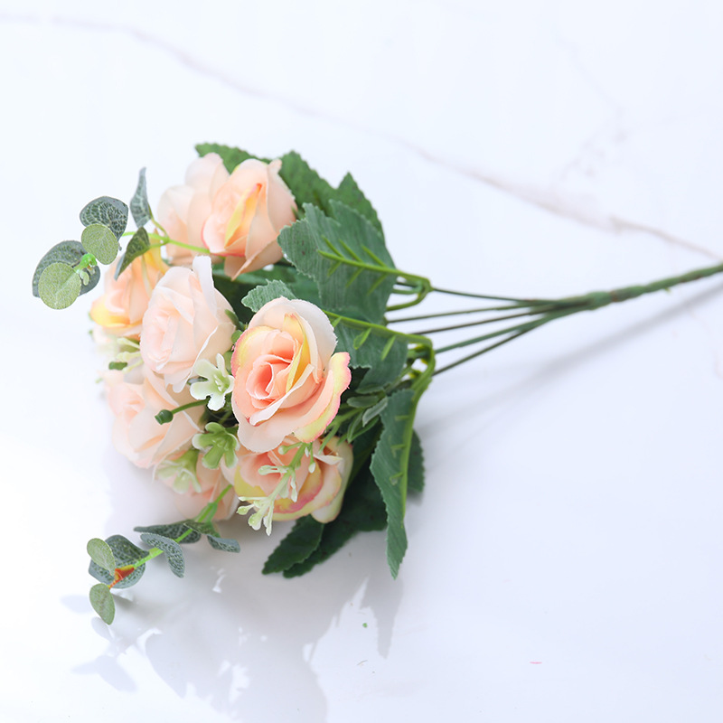 Suministro transfronterizo de flores artificiales de eucalipto persa falsa decoración de flores moderno simple decoración floral ramo de rosas