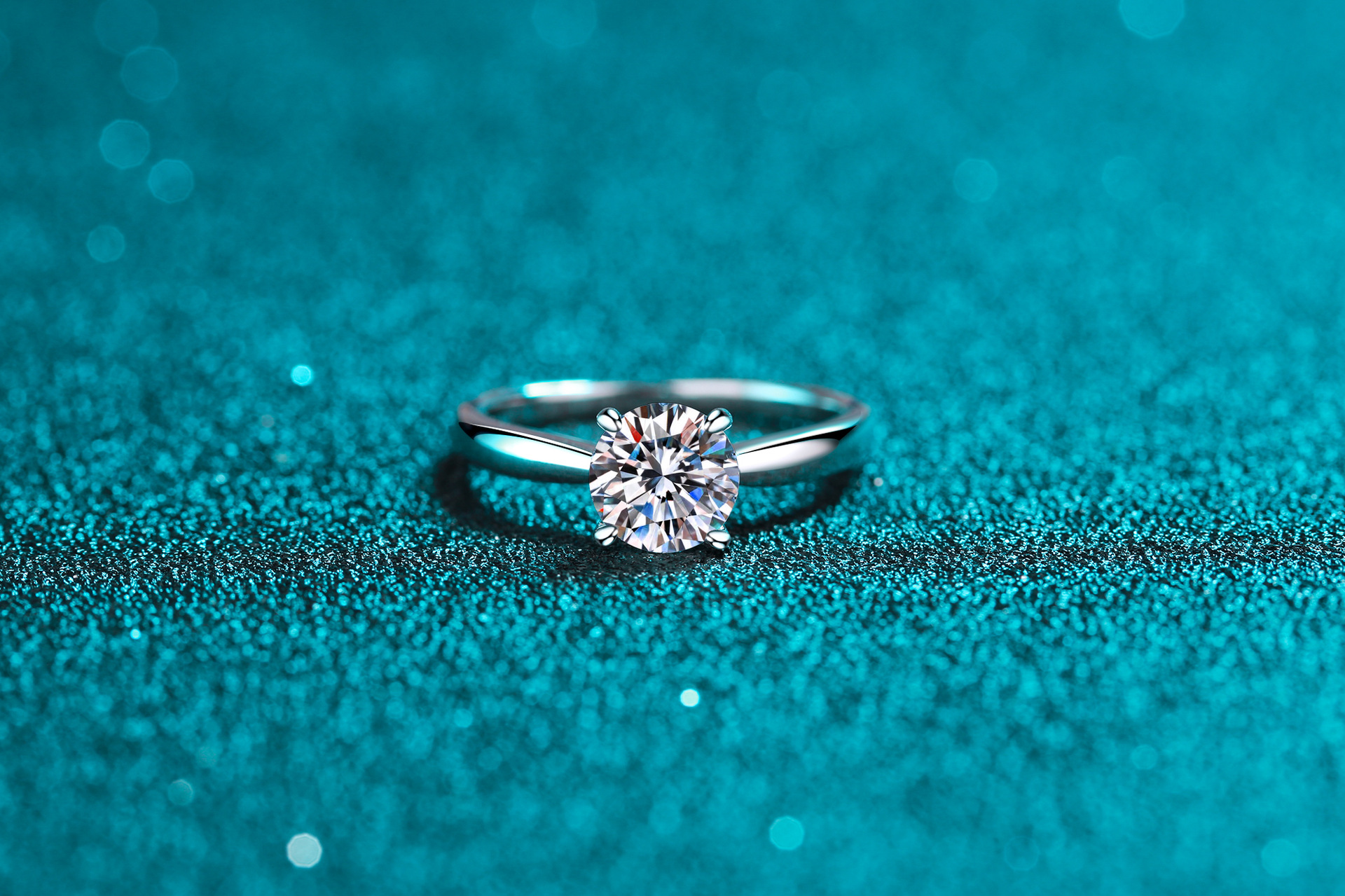 Rings Classification 925 Sterling Silver Moissanite Zircon Round Rings