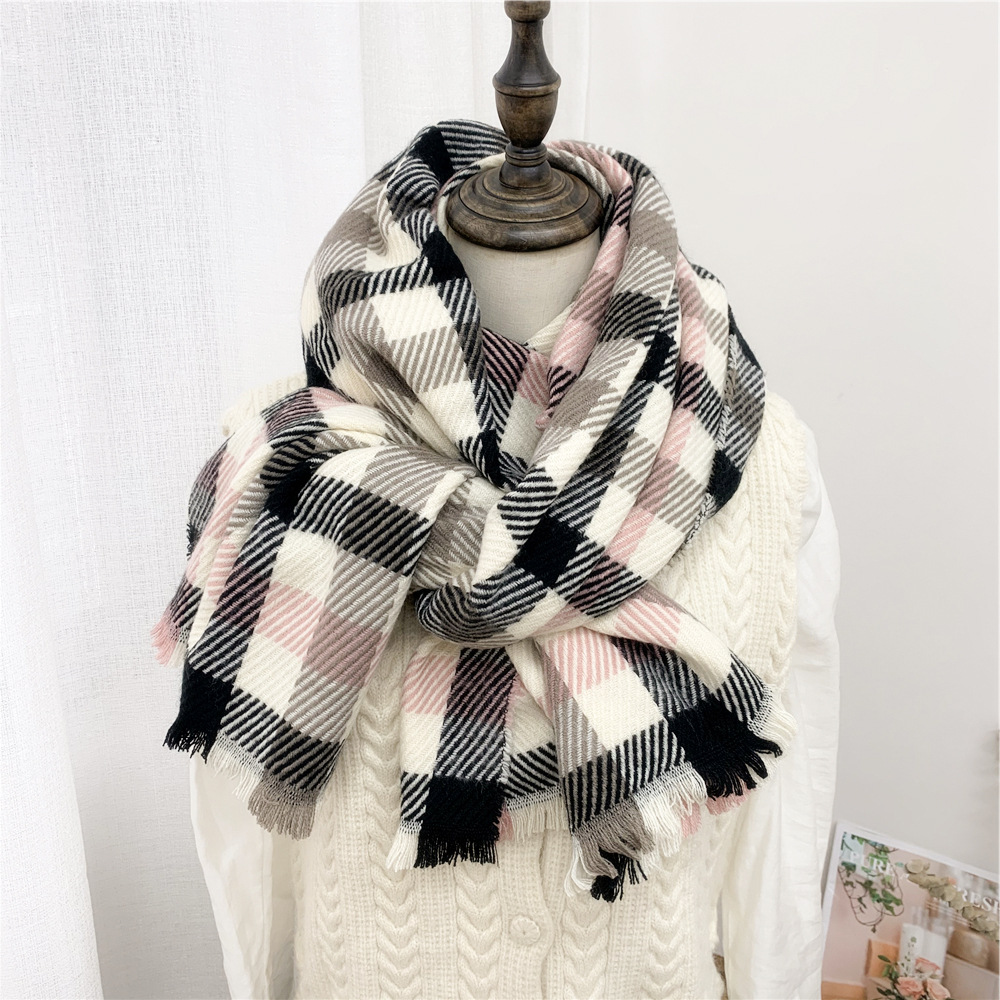 500g Weight Striped Plaid Scarf