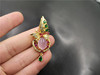 Agate fuchsia stone inlay, pendant