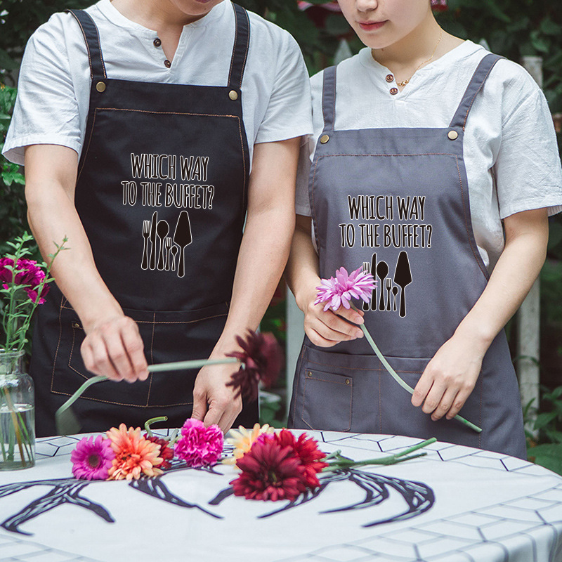 Delantal hogar cocina antiincrustante a prueba de aceite lindo estilo coreano japonés moda de las mujeres Estilo nórdico trabajo Impresión de logotipo imprimible