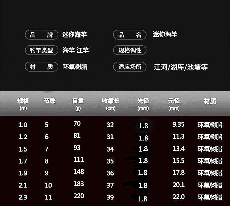 短节小海竿跨境鱼竿